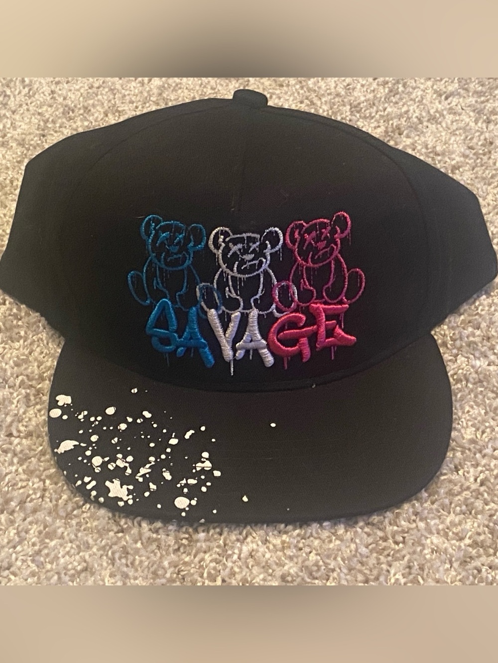 Black Savage Hat Men's  Black Jack Snap back Baseball Cap